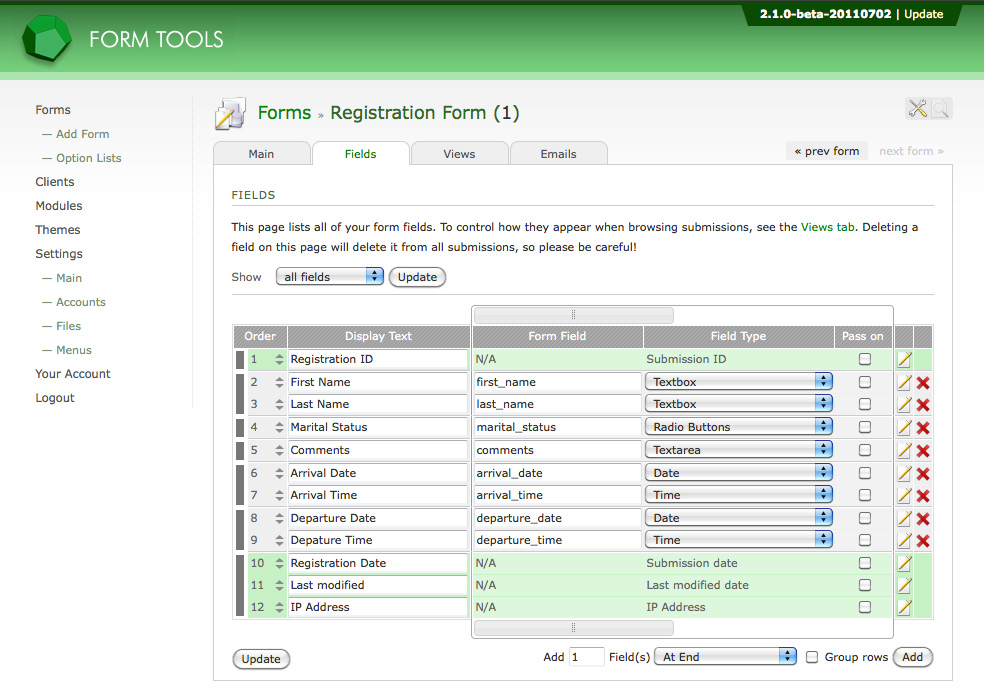 form tool